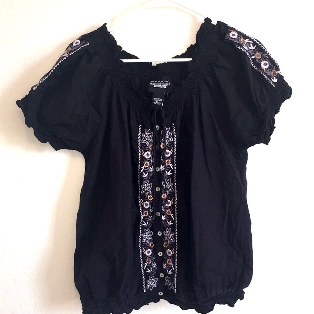 Lauren Hancock cotton embroidered boho blouse